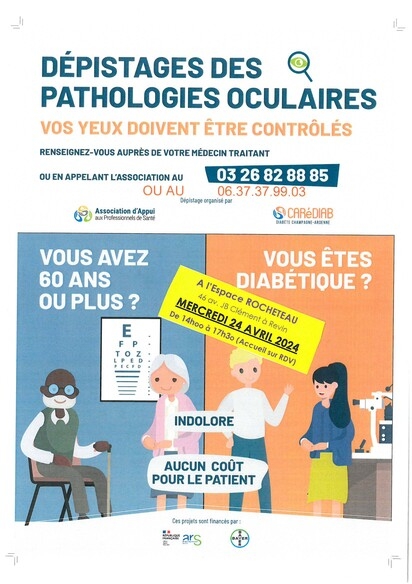 Affiche dépistages des pathologies oculaires